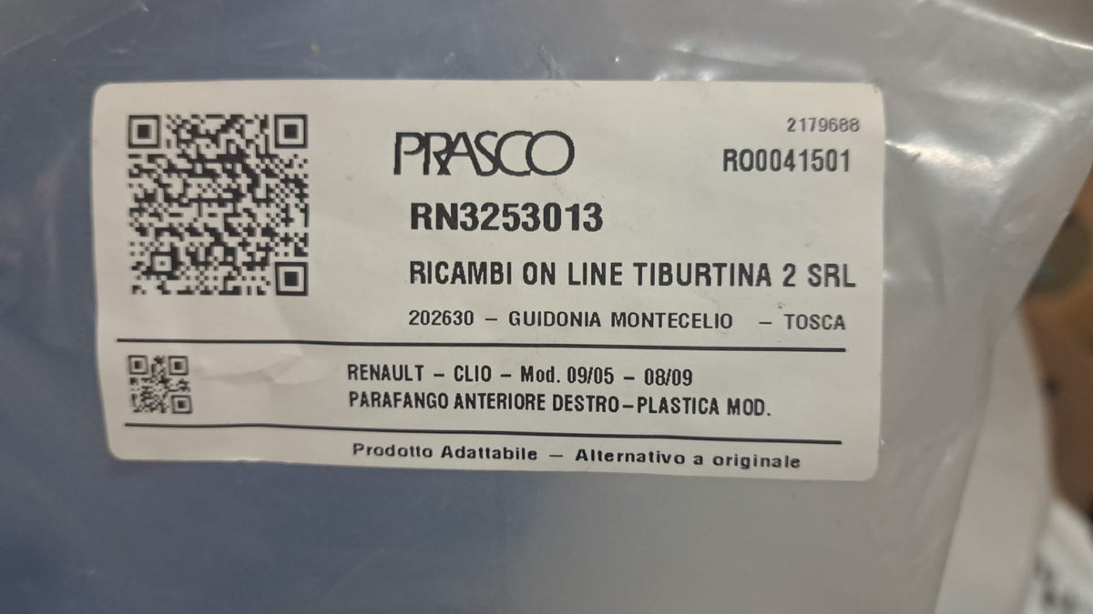 Par Ren 6 Parafango anteriore destro Renault clio senza primer dal 2005 al 2013