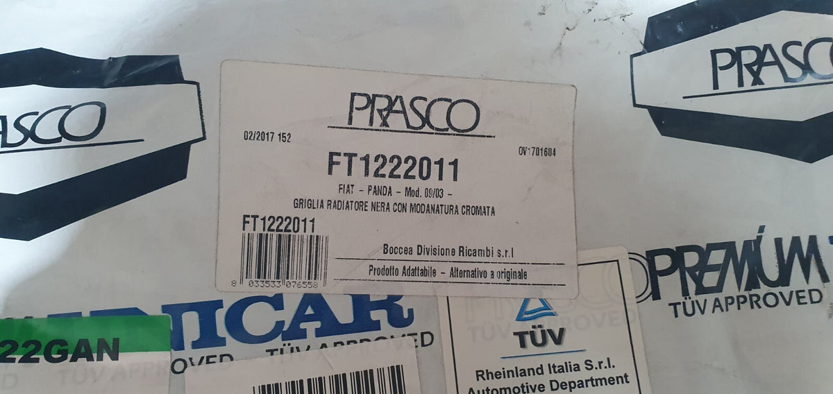 Masc N 19 - Mascherina griglia anteriore nuova commerciale Fiat Panda dal 2003