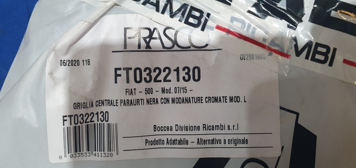 Masc N 17 - Mascherina griglia anteriore nuova commerciale Fiat 500 Lounge