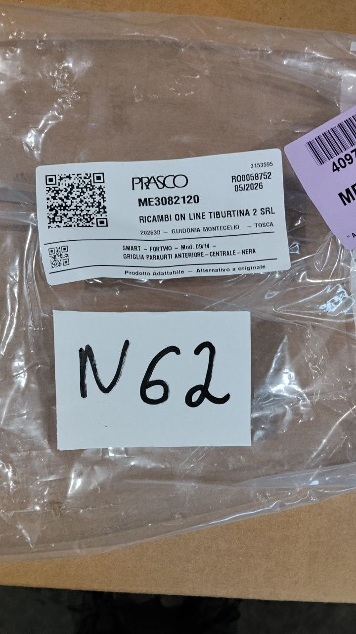 N62 griglia paraurti anteriore centrale nera smart 453 fortwo 2014 in poi nuovo