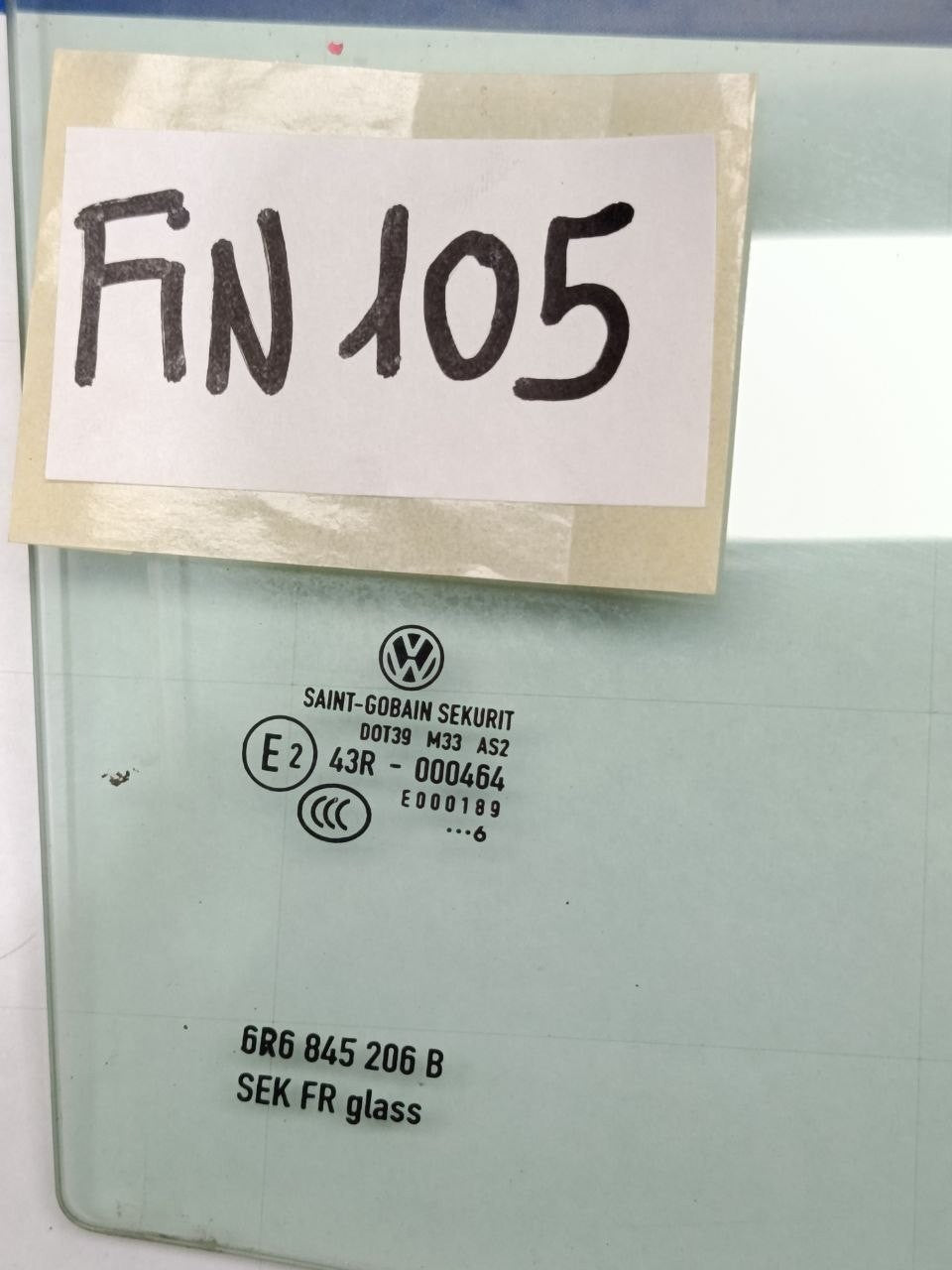 Fin 105 - Finestrino vetro scendente posteriore destro Volkswagen Polo 2009 2017