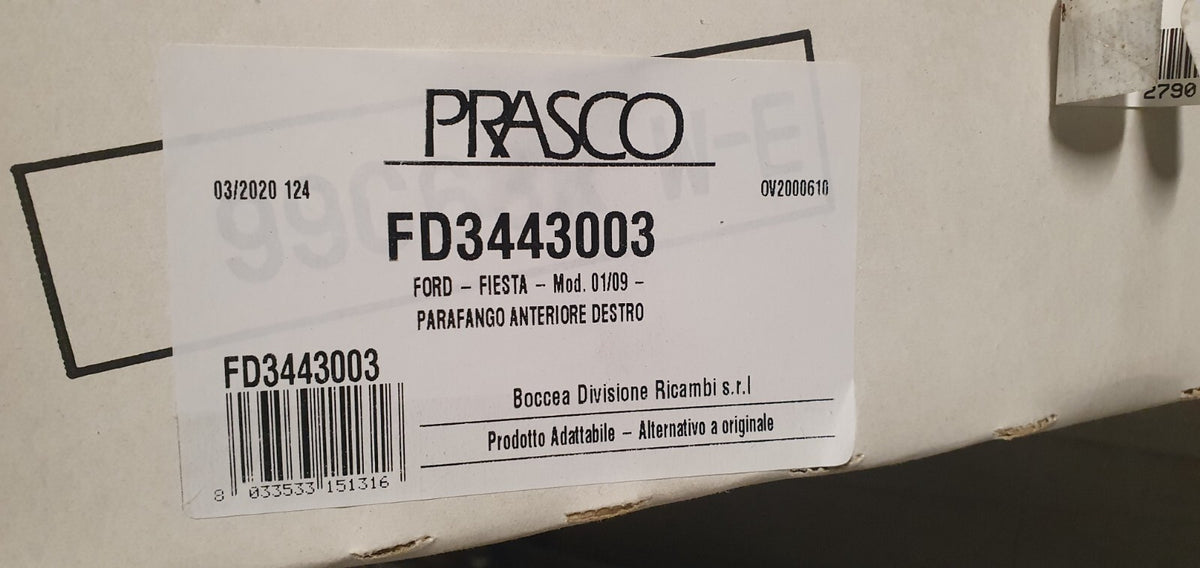 Parafango Anteriore Ford Fiesta destro dal 2009 nuovo commerciale