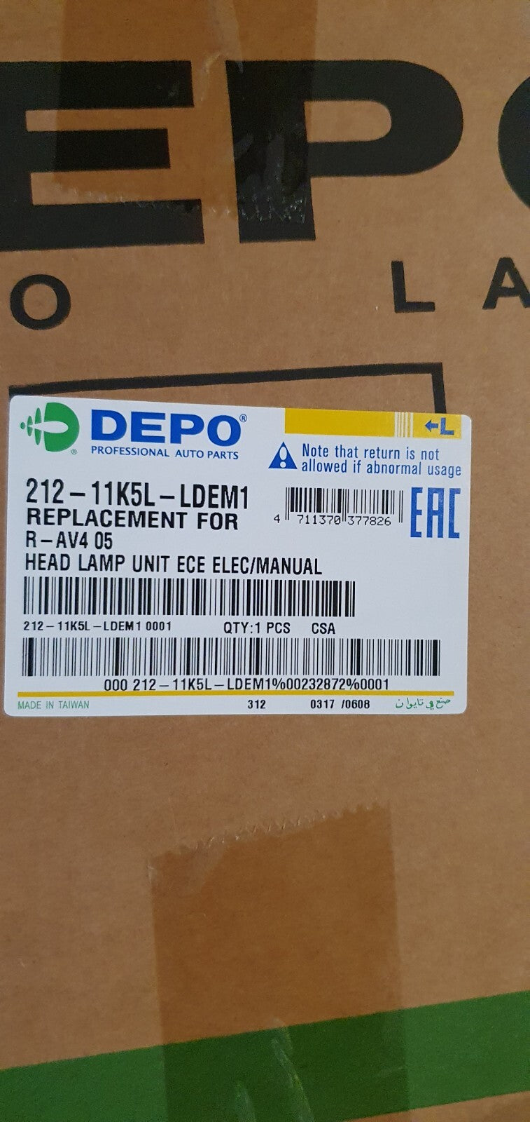 Faro anteriore nuovo commerciale Toyota Rav 4 dal 2005 sinistro depo