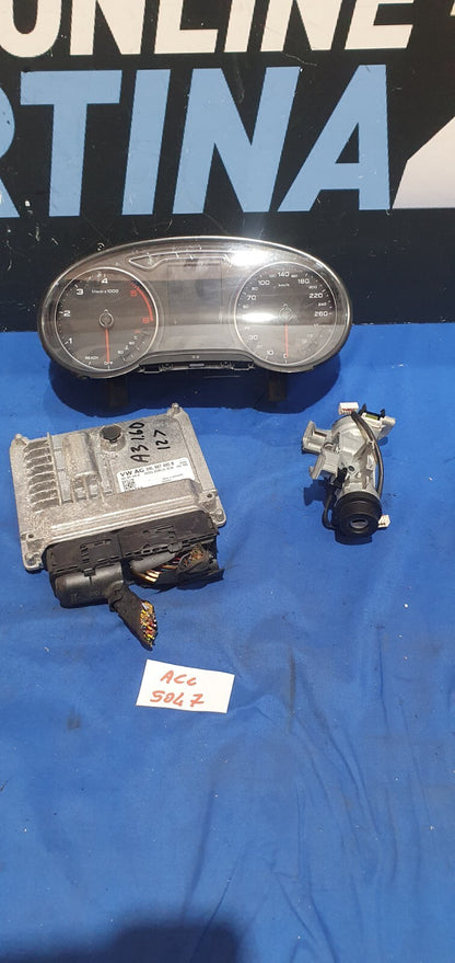 blocchetto senza chiave centralina e quadro Audi A3 1.6 D 2012