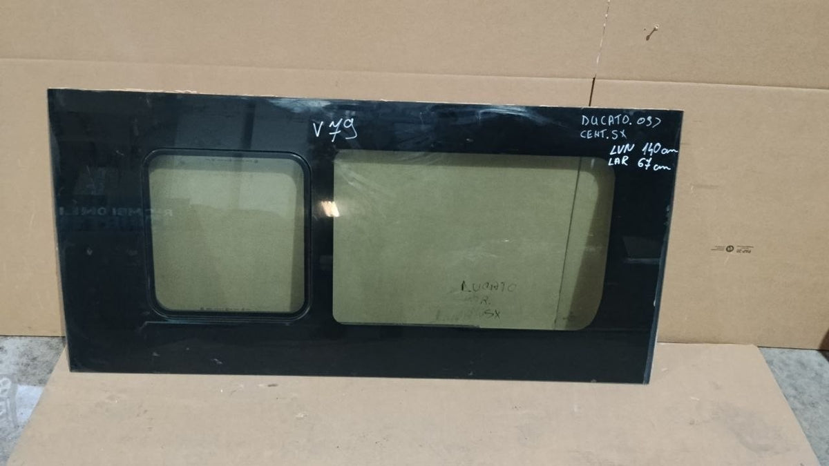 V79 vetro laterale sinistro Fiat ducato apribile lunghezza 140 cm larghezza 67