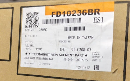 Par8 parafango anteriore destro Ford ka+ 2016 in poi fd10236br nuovo commerciale