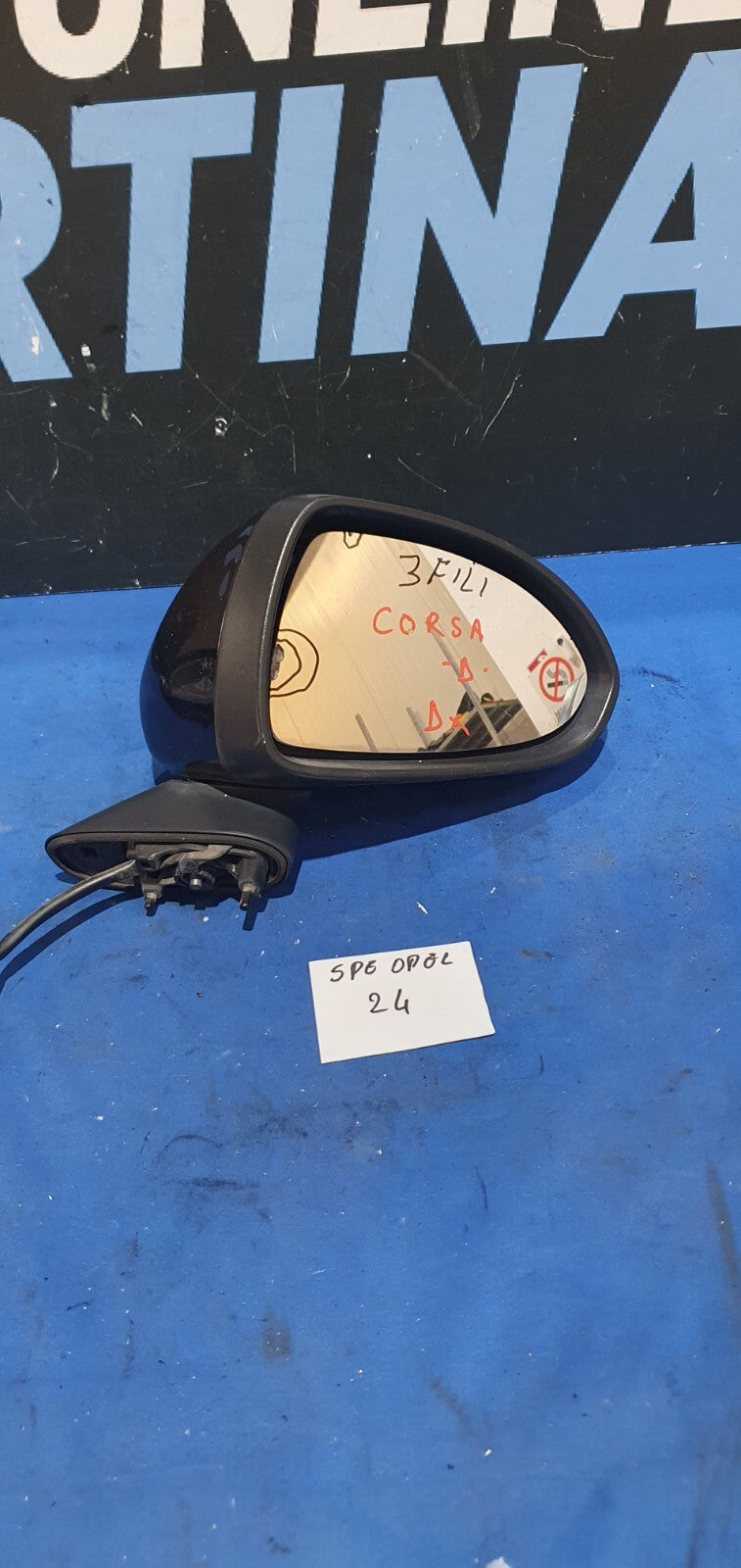 Specchio retrovisore specchietto Opel Corsa D destro 3 fili Vetro rovinato