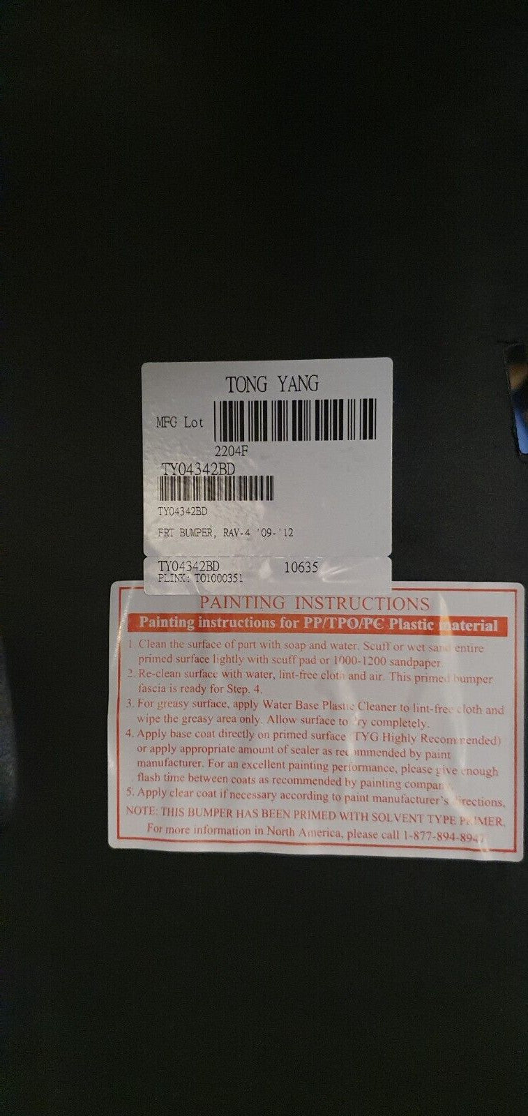 Paraurti nuovo commerciale anteriore Toyota Rav 4 dal 2009