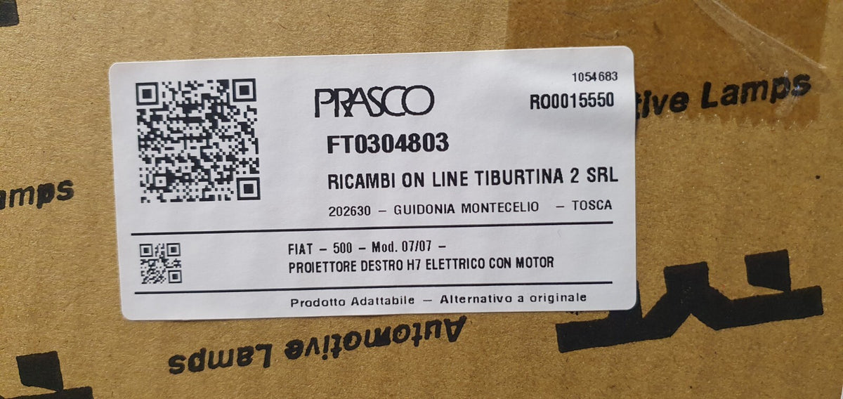 Faro anteriore nuovo commerciale Fiat 500 dal 2007 destro FT0304803