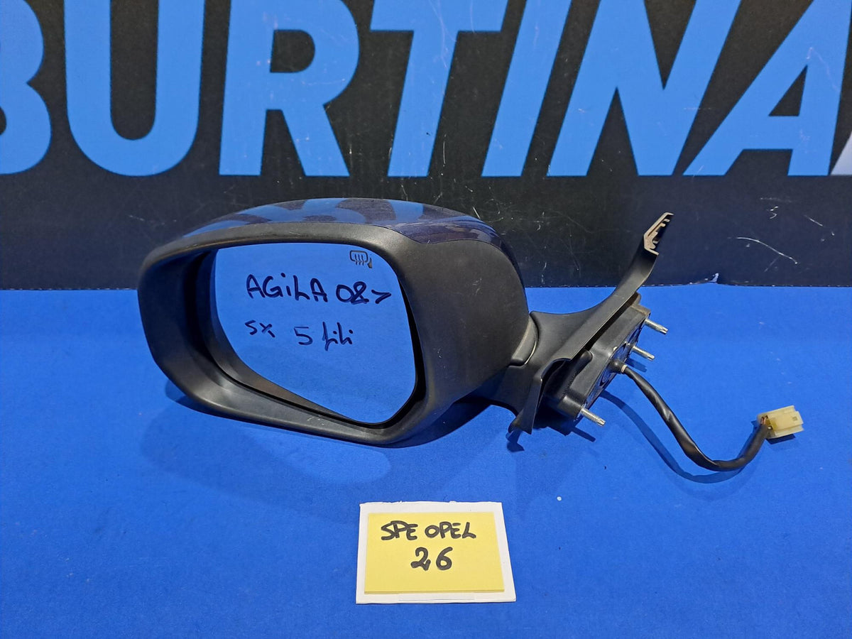 Specchio Specchietto retrovisore sinistro  Opel Agila 2008 in poi 5 fili -